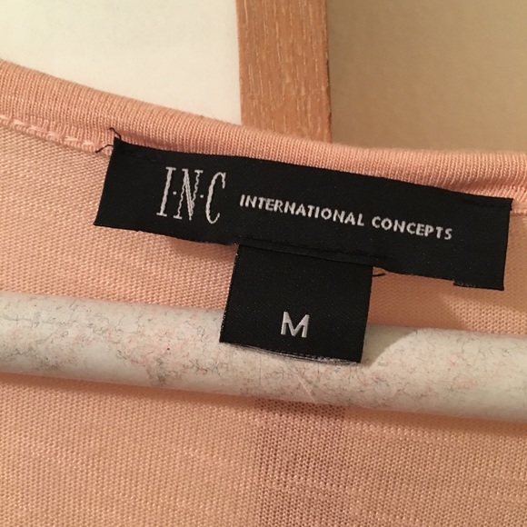 INC  APRICOT TOP WITH WHITE AND RHINESTONE TRIM. - Picture 3 of 3